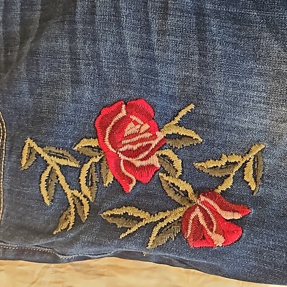 Ruff Hewn Taylor Easy Slim Sz.12 with Embroidered Flowers - Picture 2 of 6